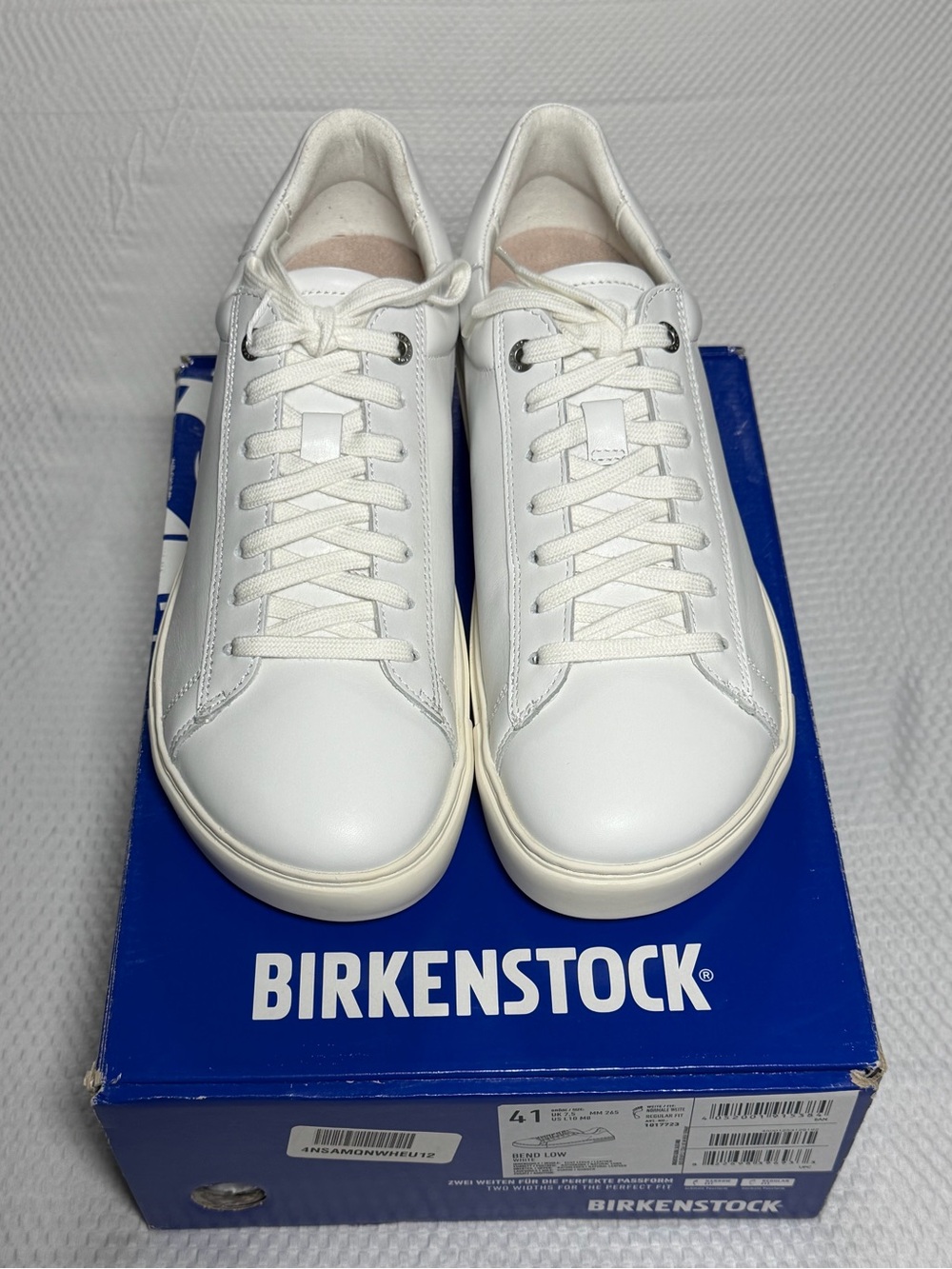 Birkenstock Bend Low White Leather Sneakers EU 41 US 10 Regular Fit New In Box